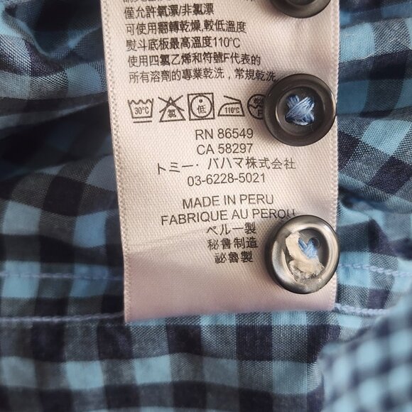 Tommy Bahama Shirt Mens 2XL Blue Check Button Up Long Sleeve Pima Cotton Casual - Picture 7 of 10